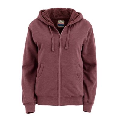 Blue Mountain Women's Sherpa-Lined Fleece Zip-Front Hooded Sweatshirt