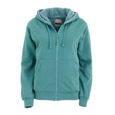 Blue Mountain Women's Sherpa-Lined Fleece Zip-Front Hooded Sweatshirt