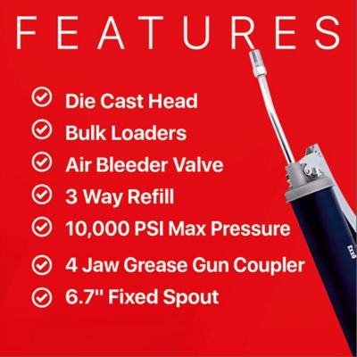 Image showing 6 th EXXO Professional-Grade Lever-Action Grease Gun, 14 oz.