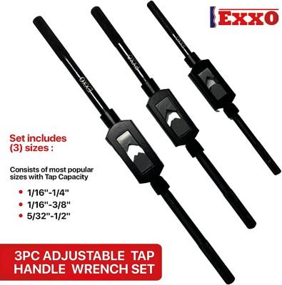 Image showing  3 pc. Adjustable Tap Handle Wrench Set