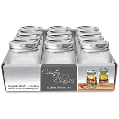 Country Classics 16 oz. Regular Mouth Jars, 12 ct.