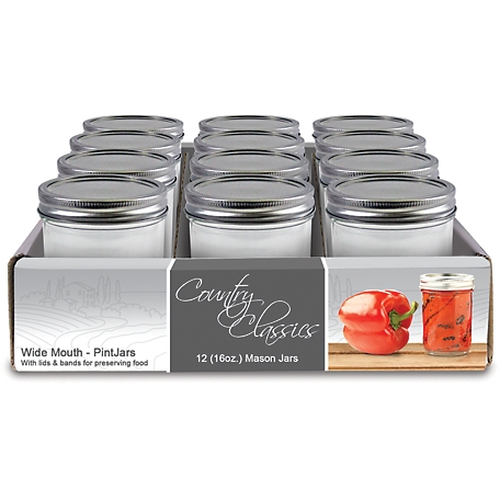 Kerr Wide Mouth Pint Jars with Bands & Lids