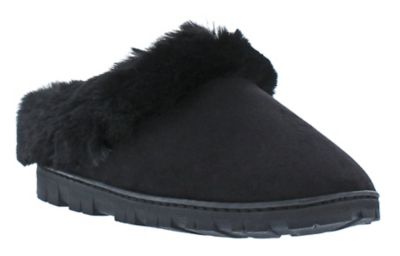 Blue Mountain Microsuede Clog Slippers, Black