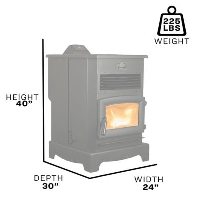 Image showing 5 th US Stove 3000 sq. ft. Wi-Fi King Pellet Stove, 170 lb. Hopper Size