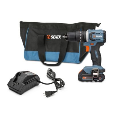 Senix 20 Volt Max Brushless 1/2-Inch Hammer Drill Driver, Battery, Charger and Soft Bag Included