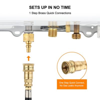 Image showing 5 th Camplux 2.64 GPM 68,000 BTU Outdoor Portable Propane Tankless Water Heater with 12V Water Pump Kit, White