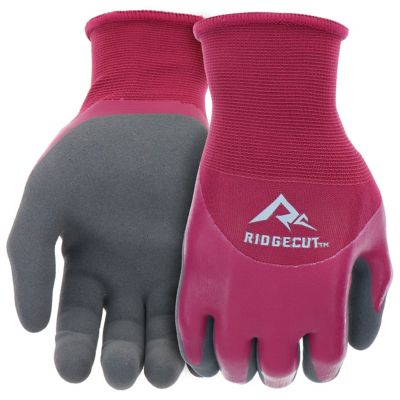 Ridgecut Unisex Polyester Water-Resistant Dual Coated Latex Work Gloves, 1-Pair