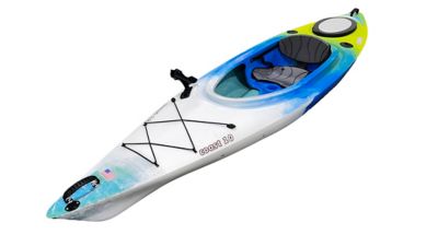 Evoke Coast Sit-In Kayak with Paddle, Citrus Blue/White