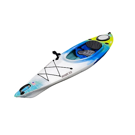 Evoke Coast Sit-In Kayak with Paddle, Citrus Blue/White