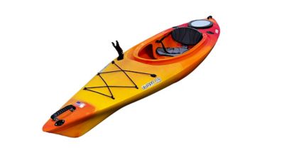 Evoke Coast Sit-In Kayak with Paddle, Red Orange/Golden