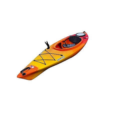 Evoke Coast Sit-In Kayak with Paddle, Red Orange/Golden