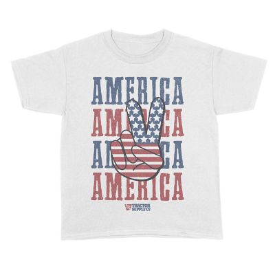 Tractor Supply Boys' Peace USA Crew Neck Short-Sleeve T-Shirt