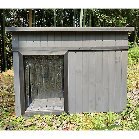 Rugged Ranch Xtra Large Wooden Dog House, Grey