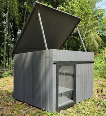 Image showing  Outdoor Wooden Dog House, Grey, Extra Large