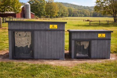 Image showing 5 th Rugged Ranch Outdoor Wooden Dog House, Grey, Extra Large