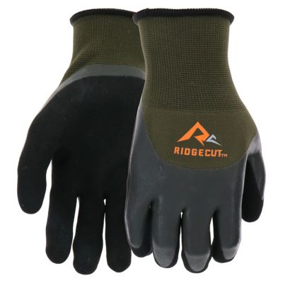 Ridgecut Unisex Polyester Water-Resistant Dual Coated Latex Work Gloves, 1-Pair