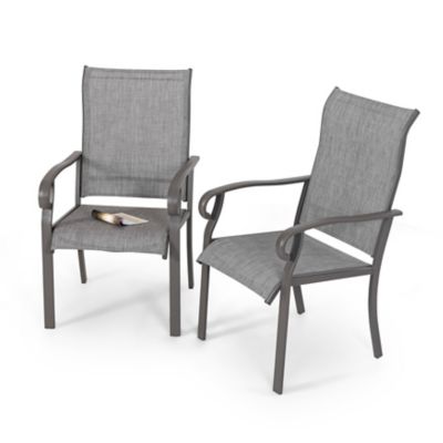 Image showing 9 th Nuu Garden Outdoor Patio Chair Set, 2 pc., Textilene Fabric, Iron Frame, Gray