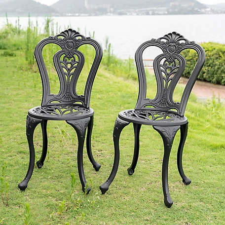 Nuu Garden Outdoor 2-Piece Patio Chair Set, Cast Aluminum Frame