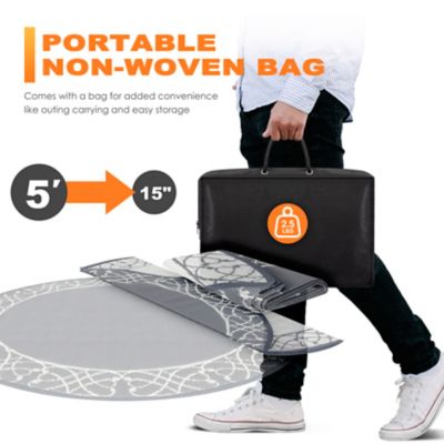 Image showing 5 th Nuu Garden Polypropylene Outdoor Reversible Rug, 5 x 5ft., SO07