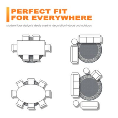 Image showing 6 th Nuu Garden Polypropylene Outdoor Reversible Rug, 5 x 5ft., SO07