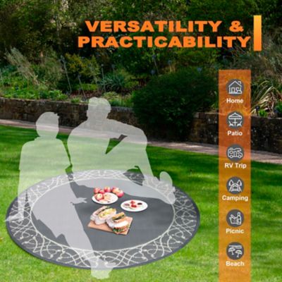 Image showing 7 th Nuu Garden Polypropylene Outdoor Reversible Rug, 5 x 5ft., SO07