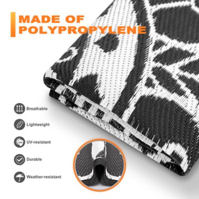 Image showing 7 th Nuu Garden Polypropylene Outdoor Reversible Rug, 5 x 5ft., SO08