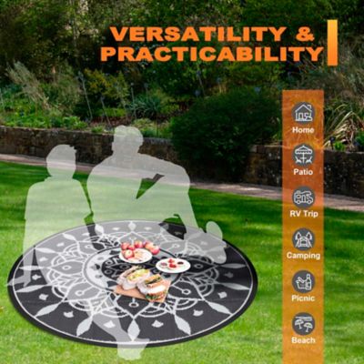 Image showing 8 th Nuu Garden Polypropylene Outdoor Reversible Rug, 5 x 5ft., SO08