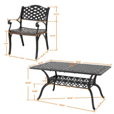 Image showing 5 th Nuu Garden 7 pc. Cast-Aluminum Patio Dining Set, Vintage Patterns