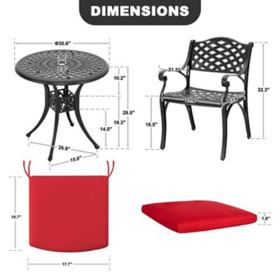 Image showing 5 th Nuu Garden Patio Cast Aluminum Bistro Set, 3 pc., SCD018BP-0110