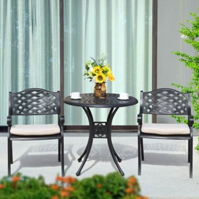 Nuu Garden Patio 3-Piece Cast Aluminum Bistro Set, SCD018BP-0243