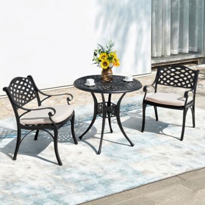 Image showing  Patio 3-Piece Cast Aluminum Bistro Set, SCD018BP-0243