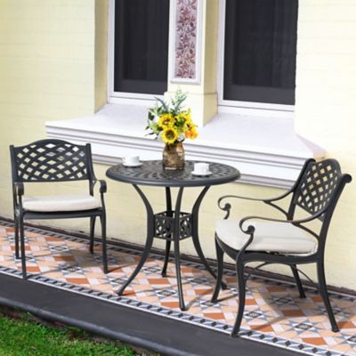 Image showing  Patio 3-Piece Cast Aluminum Bistro Set, SCD018BP-0243