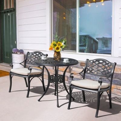 Image showing  Patio 3-Piece Cast Aluminum Bistro Set, SCD018BP-0243