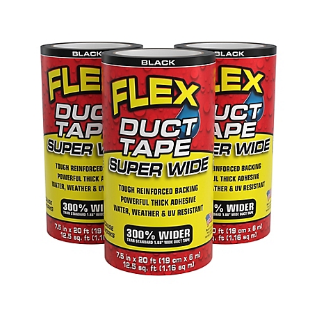 Flex Seal Super Wide Duct Tape Black 7.50 in. x 20 ft.