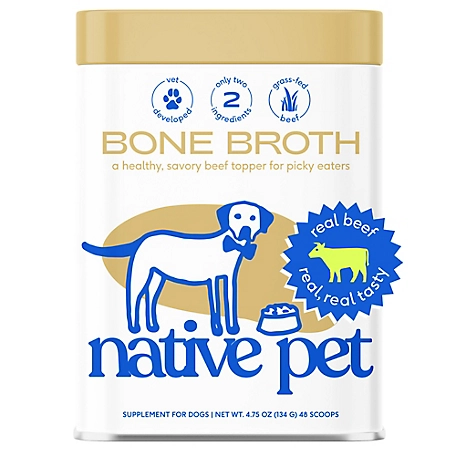 Native Pet Beef Bone Broth Powder for Dogs, 4.75 oz.