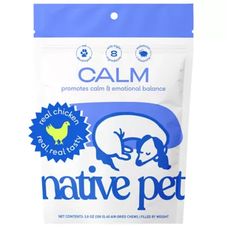 Native Pet Calming Chewable Supplements for Dogs 60 ct Dog Anxiety Supplements