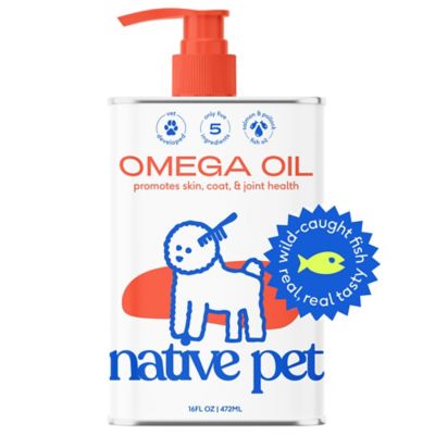 Native Pet Omega Oil Skin and Coat Supplement for Dogs, 16 oz.