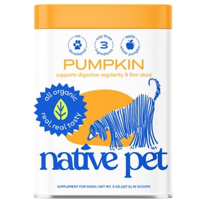 Native Pet Organic Powder Digestive Supplement for Dogs, Pumpkin Flavor, 8 oz.