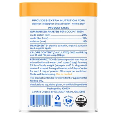 Image showing  Organic Powder Digestive Supplement for Dogs, Pumpkin Flavor, 8 oz.