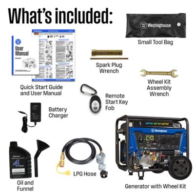 Image showing 9 th Westinghouse 14,500/11,500-Watt Tri-Fuel Portable Generator, CO Sensor, Gas/Propane/Natural Gas