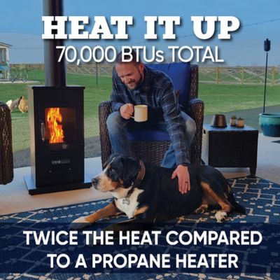 Image showing  Pellet-Fueled Patio Heater with 1 Glass Panel, 100 sq. ft., 70,000 BTU