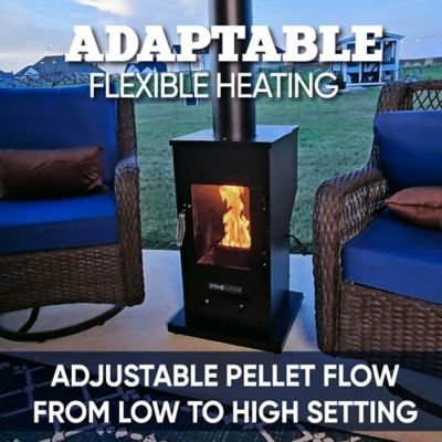 Image showing  Pellet-Fueled Patio Heater with 1 Glass Panel, 100 sq. ft., 70,000 BTU