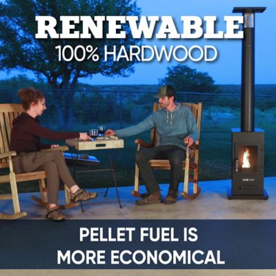 Image showing 5 th Even Embers Pellet-Fueled Patio Heater with 1 Glass Panel, 100 sq. ft., 70,000 BTU