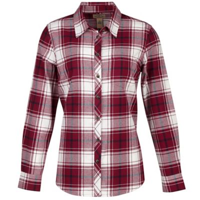 Blue Mountain Women's Long Sleeve Plaid Flannel Shirt