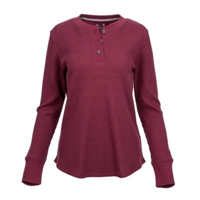 Ridgecut Women's Waffle Long-Sleeve Henley Shirt