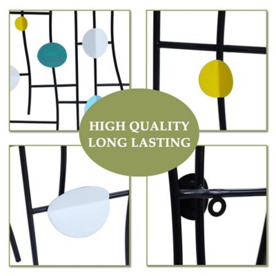 LuxenHome Multi-Color Discs & Black Ladder Metal Abstract Wall Decor