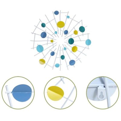 Image showing 4 th LuxenHome Multi-Color Discs & White Web Metal Abstract Wall Decor