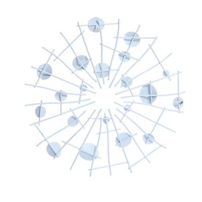 Image showing 5 th LuxenHome Multi-Color Discs & White Web Metal Abstract Wall Decor