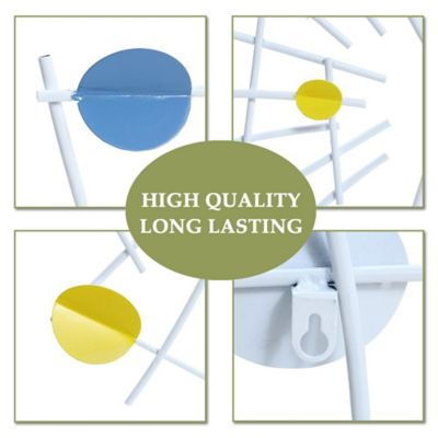LuxenHome Multi-Color Discs & White Web Metal Abstract Wall Decor