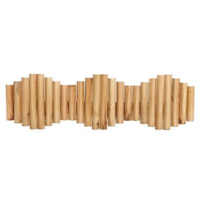 LuxenHome Natural Pine Wood Log Peg Wall-Mounted Coat Rack